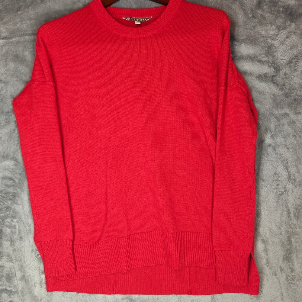 Athleta Red Wool Cashmere Blend Crew Neck Sweater XXS 383723-02